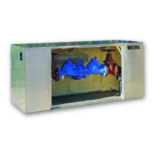 WATTS® 0888794 WattsBox Insulated Enclosure, 105 in L x 36 in W x 53 in H, 117 x 48 in Mounting Pad, Aluminum Body, Domestic