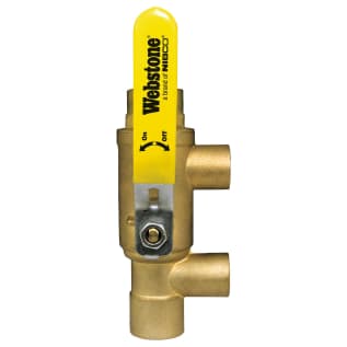 Webstone Purge Tee™ 58644 H-x864 Ball Valve, 1 in Nominal, C Primary Loop x C Secondary Loop End Style, Forged Brass Body, Full Port, PTFE Softgoods, Import