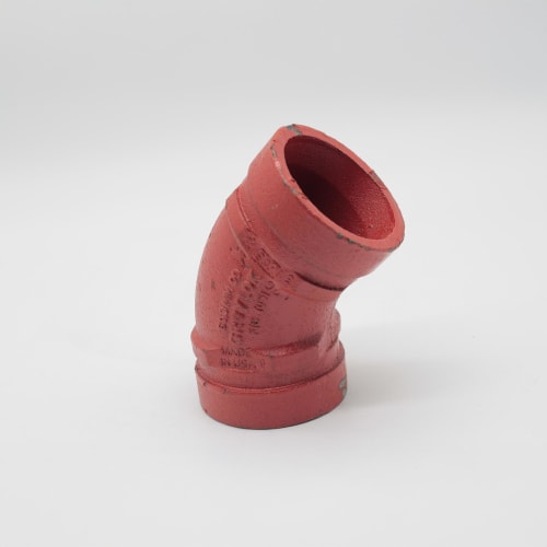 Gruvlok® 0390014785 FIG 7051 Standard 45 deg Pipe Elbow, 2 in Nominal, Grooved End Style, Ductile Iron, Rust Inhibiting Painted, Domestic