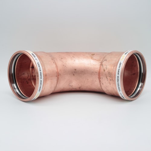 EPC ApolloPRESS® 10062069 807L Large Diameter 90 deg Long Turn Press Elbow, 4 in Nominal, C x C End Style, Copper, Domestic