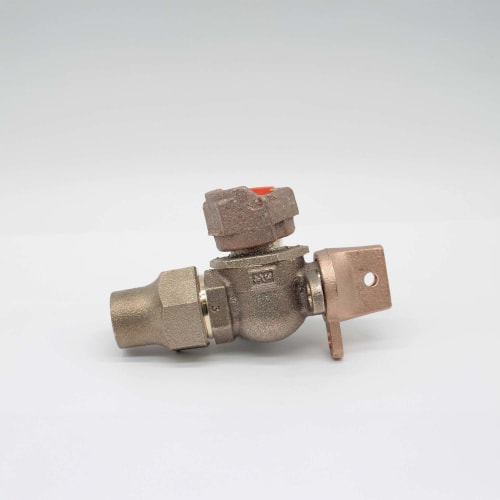 LL B24255N 5/8X3/4X3/4 FULL PORT BALL ANGLE METER VALVE COPPER FLARE X MTR SWIVEL MUELLER LOW LEAD