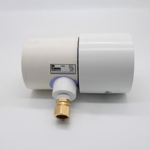 3" PVC TRAP PRIMER WITH 1/2" NPT X 5/8" OD COMP BAP ADAPTER
