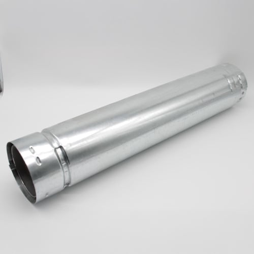 DuraVent® 3GV18 Type B Round Rigid Gas Vent Pipe, Steel/Aluminum, 3 in Dia x 18 in L, Galvanized, Domestic