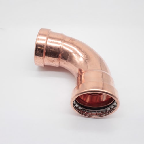 Streamline® PRS™ PF 02082 Long Radius 90 deg Large Elbow, 2-1/2 in Nominal, Press End Style, Wrought Copper