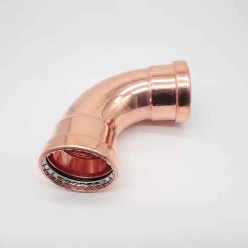 Streamline® PRS™ PF 02092 Long Radius 90 deg Large Elbow, 3 in Nominal, Press End Style, Wrought Copper