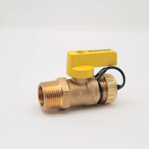 WEBSTONE H-20303W 3/4" MIP X 3/4" HOSE PRO-PAL ADD-A-DRAIN FULL PORT DZR BRASS BALL VALVE W/CAP