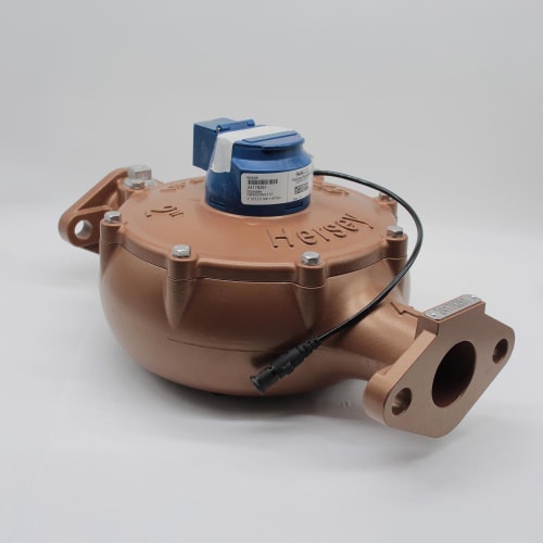 HERSEY 572DI ME-8 2" CU FT WATER METER, FLGD, NYLON COATED DI BODY, 18" NICOR, MUELLER WEPN111N * TRANSMITS 6 DIGITS TO 10 CF * ** SPEC 1739 **