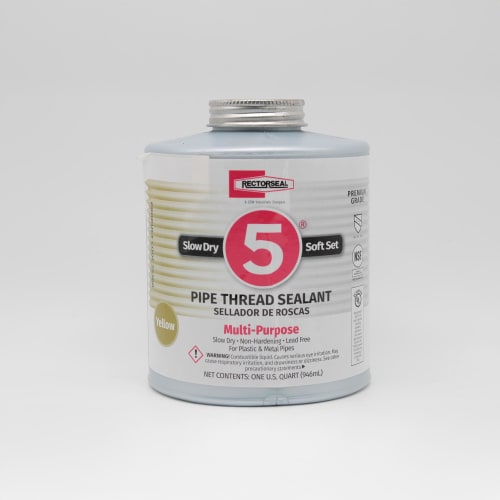 RectorSeal® No. 5® 25300 Multi-Purpose Premium Pipe Thread Sealant, 1 qt Can, Yellow