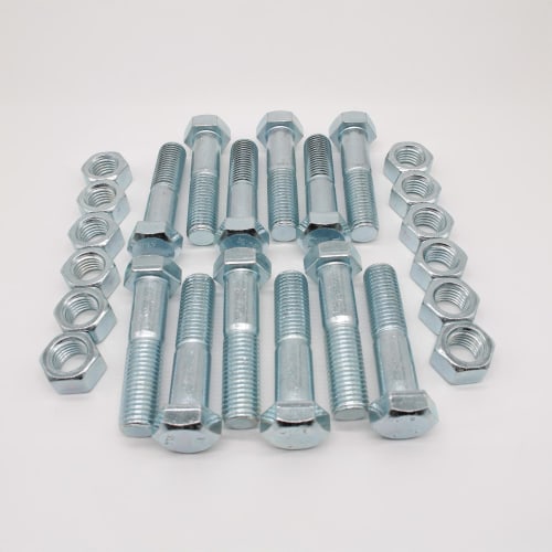 10" & 12" FLG BOLT & NUT SET -- ZINC CONSISTING OF 12 EA 7/8"X3-3/4" BOLT W/ HEX NUT (BOXED) LESS GASKET