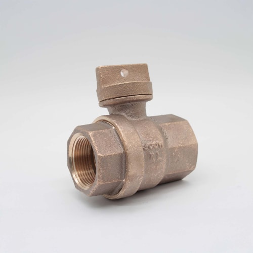 A.Y. McDonald 5142-348 Ball Curb Stop, 1-1/4 in, FNPT, Brass Body, EPDM Softgoods