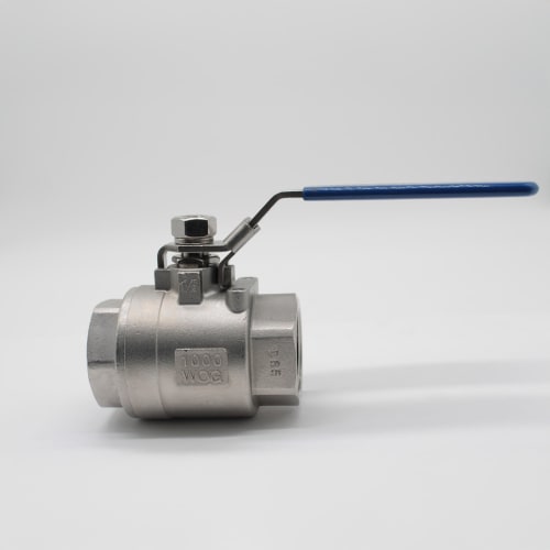 Boshart Industries SSBV1000-15 2-Piece Ball Valve, 1-1/2 in Nominal, FNPT End Style, 316 Stainless Steel Body, Full Port, PTFE Softgoods