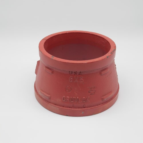 Gruvlok® 0390029007 FIG 7072 Concentric Reducer, 6 x 5 in Nominal, Grooved End Style, Ductile Iron, Rust Inhibiting Painted, Domestic