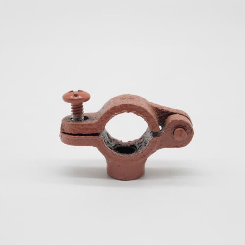 PHD 512H0050CP Hinged Extension Split Tube Clamp, 1/2 in Pipe/Tube, 3/8 in Rod, 180 lb Load, Malleable Iron, Copper Color Epoxy, Domestic