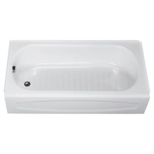 American Standard 0255212.020 New Salem® Recessed Bathtub With Integral Apron, Rectangular, 60 in L x 30 in W, Left Hand Drain, White, Domestic