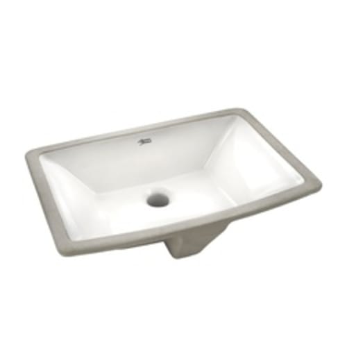 American Standard 0330.000.020 Townsend® Bathroom Sink With Front Overflow, Rectangular, 19-1/2 in W x 13-5/8 in D x 6-1/2 in H, Undercounter Mount, Vitreous China, White, Import