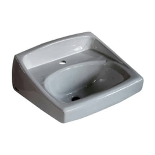 American Standard 0356.921.020 Lucerne™ Lavatory Sink Without Overflow, D-Shape, 20-1/2 in W x 18-1/4 in D, Wall-Hung Mount, Vitreous China, White, Import