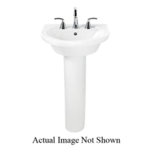 American Standard 0403.004.020 Tropic® Petite Bathroom Sink With Rear Overflow, Rectangular, 4 in Faucet Hole Spacing, 21 in W x 18-1/2 in D x 7-1/2 in H, Pedestal Mount, Vitreous China, White, Import