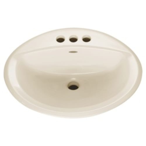 American Standard 0476.028.222 Aqualyn® Self-Rimming Bathroom Sink With Front Overflow, Oval, 4 in Faucet Hole Spacing, 20-3/8 in W x 17-3/8 in D x 7 in H, Countertop/Drop-In Mount, Vitreous China, Linen, Domestic