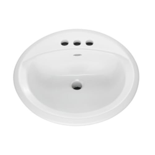 American Standard 0491.019.020 Rondalyn™ Self-Rimming Bathroom Sink With Front Overflow, Round, 4 in Faucet Hole Spacing, 19-1/8 in W x 7-3/8 in H, Countertop Mount, Vitreous China, White, Domestic