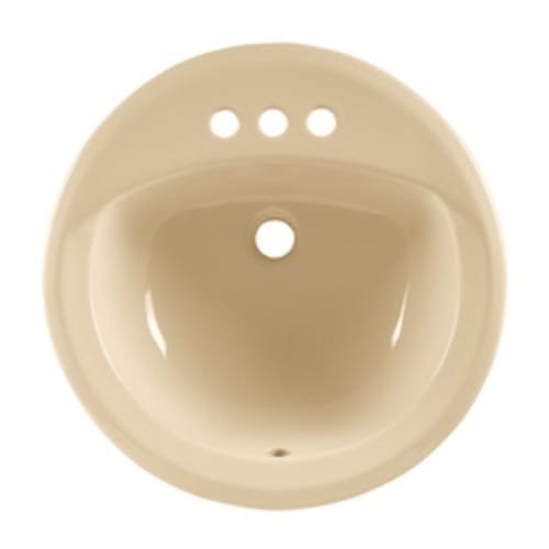 American Standard 0491.019.021 Rondalyn™ Self-Rimming Bathroom Sink With Front Overflow, Round, 4 in Faucet Hole Spacing, 19-1/8 in W x 7-3/8 in H, Countertop Mount, Vitreous China, Bone, Domestic