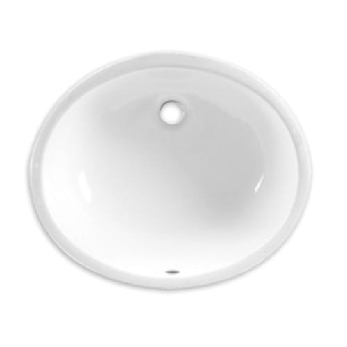 American Standard 0496.300.020 Ovalyn™ Bathroom Sink With Front Overflow, Classic Oval, 19-1/4 in W x 16-1/4 in D x 7-1/2 in H, Undercounter Mount, Vitreous China, White, Import