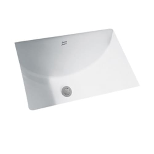 American Standard 0618.000.020 Studio™ Bathroom Sink With Front Overflow, Rectangular, 21-1/4 in W x 8-1/4 in D x 15-1/4 in H, Undercounter Mount, Vitreous China, White, Import