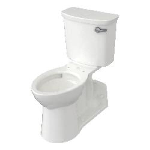 American Standard 209AA138.020 2-Piece Back-Outlet Toilet With Right Hand Chrome Trip Lever, Yorkville™ VorMax®, Elongated Bowl, 16-1/2 in H Rim, 1.28 gpf, White