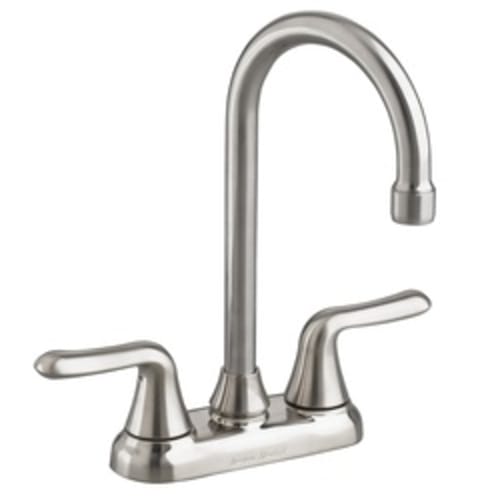 American Standard 2475500.075 Colony® Soft Bar Sink Faucet, 2.2 gpm, 4 in Center, Stainless Steel, 2 Handles, Import