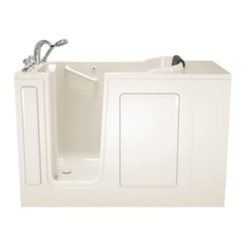 American Standard 2848.109.CLW Combination Bathtub With Left Door, Whirlpool, Rectangle Shape, 51 in L x 31 in W, Left Drain, White, Import