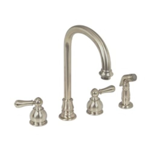 American Standard 4751.732.295 Hampton® Kitchen Faucet With Separate Color-Matched Handspray, 2.2 gpm, 4 Faucet Holes, 2 Handles, Satin Nickel, Import