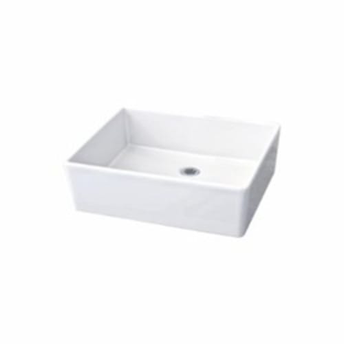 American Standard 0552.000.020 Loft® Barrier-Free Bathroom Sink Without Faucet Hole, Rectangular, 19-5/8 in W x 15-3/4 in D x 5-7/8 in H, Above Counter Mount, Fireclay, White, Import