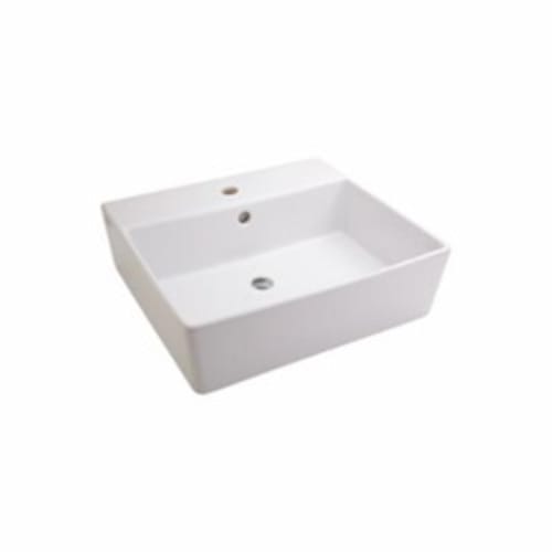 American Standard 0552.001.020 Loft® Barrier-Free Bathroom Sink Without Faucet Hole, Rectangular, 19-5/8 in W x 15-3/4 in D x 5-7/8 in H, Above Counter Mount, Fireclay, White, Import