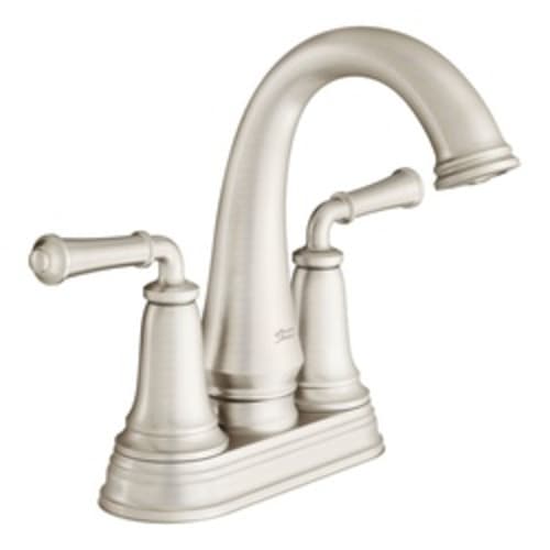 American Standard 7052207.295 Delancey® Centerset Lavatory Faucet, Brushed Nickel, 2 Handles, Brass Push Pop-Up Drain, 1.2 gpm Flow Rate