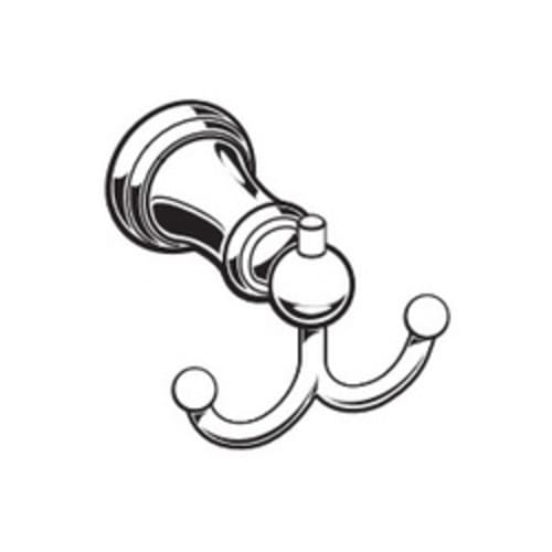 American Standard 8334.210.224 TR Series Double Robe Hook, 2 Hooks, 4-1/8 in OAW x 3-3/4 in OAD x 3-1/4 in OAH, Metal, Domestic