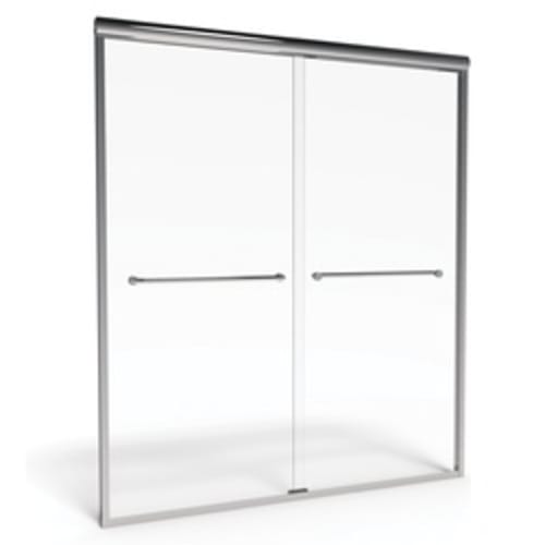 American Standard AM00335400.213 Euro Sliding Shower Door, Frameless, 1/4 in THK Glass, Silver, Domestic