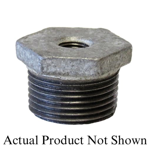 Anvil® 0319907283 FIG 383 Hex Head Pipe Bushing, 1-1/4 x 1/4 in Nominal, MNPT x FNPT End Style, 150 lb, Malleable Iron, Galvanized, Domestic