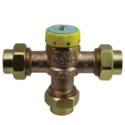 Apollo™ 34ALF213T Master Thermostatic Mixing Valve, 1/2 in, FNPT, 150 psig, 0.5 gpm, Bronze Body, Domestic