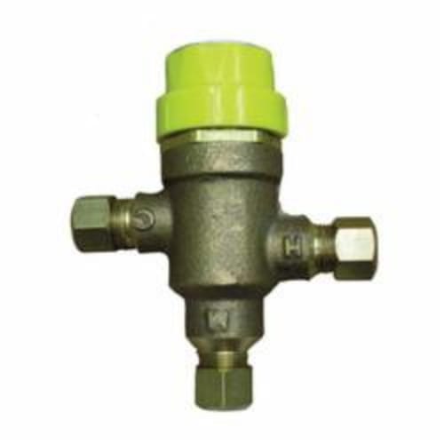 Apollo™ 34D302B1 34D300 Single Fixture Double Out Temperature Control Valve With Bypass Tee, 3/8 in, 30 to 150 psi, 3.2 gpm, Bronze Body, Domestic