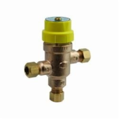 Apollo™ 34DLF30201 Mini Thermostatic Mixing Valve, 3/8 in, Compression Tube/Braided Hose, 125 psig, 0.5 gpm, Bronze Body, Domestic