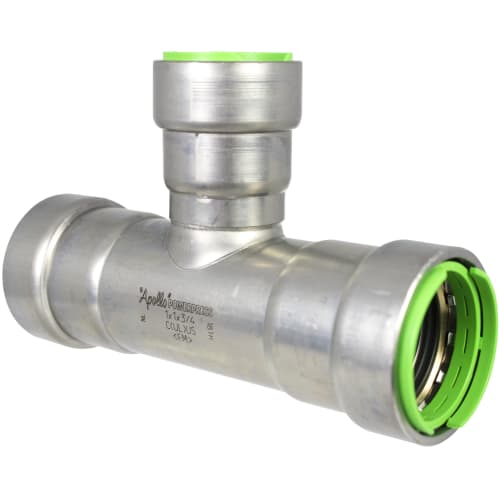 Apollo™ PWR7483014 PowerPress Tee, 1-1/4 x 1-1/4 x 3/4 in Nominal, Press End Style, Steel, Import
