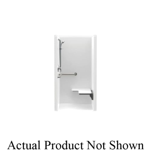 Aquatic 1363BFSD-GB-LH-WH FreedomLine 1363BFSD Accessible 1-Piece Transfer Shower Stall, 36 in L x 36 in W x 75-3/4 in H, Gel-Coated/White