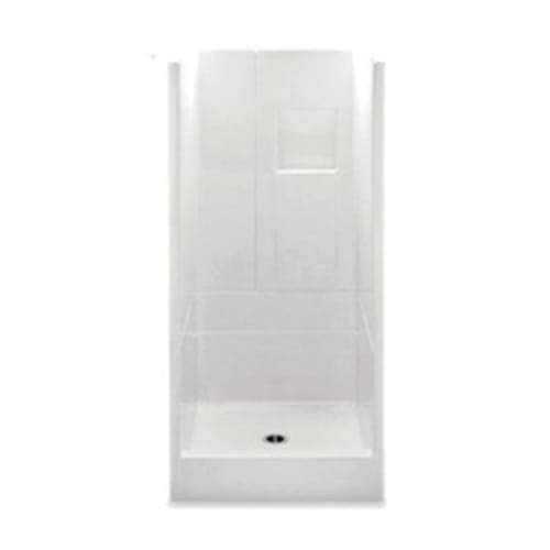 Aquatic 727149738013 1363TRIO-WH Everyday 3-Piece Shower Without Seat, 36 in L x 36 in W x 72-3/4 in H, Gel-Coated/White