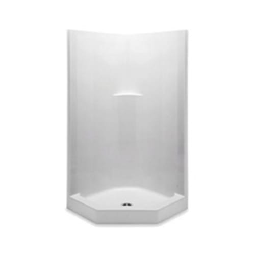 Aquatic 1382NAT-WHT Everyday 1-Piece Shower Stall, 38 in W x 80 in H, AcrylX™ Acrylic, White