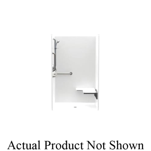 Aquatic 1483BFSD Accessible Freedomline 1-Piece Shower Stall, 46 in L x 36 in W x 75-1/4 in H, Gel-Coated/White