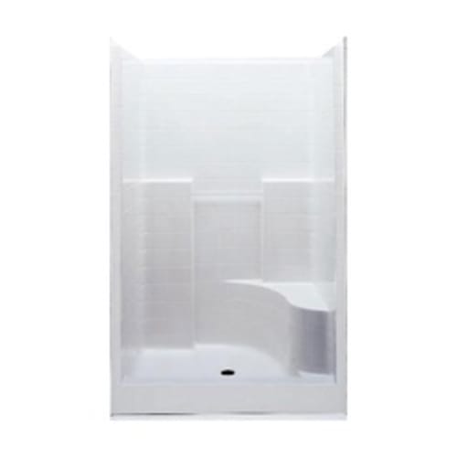 Aquatic 727149547011 1483STTL-WH Everyday 1-Piece Shower Stall With Molded Left Seat, 48 in L x 34-7/8 in W x 76 in H, Gel-Coated/White