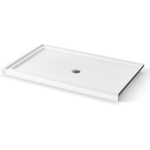 Aquatic AC003620-C-000-WH Everyday SB6034 Icon Alcove Low-Threshold Rectangular Shower Pan, White, Center Drain, 4-1/4 in L x 60 in W x 34 in D, Domestic