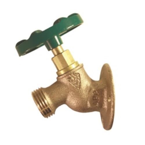 Arrowhead 355LF Heavy Duty Solid Flange Sillcock, 1/2 x 3/4 in, FNPT x Hose, Red Brass Body, T-Handle Actuator