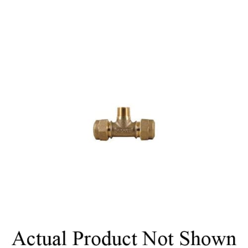 A.Y. McDonald 5120-043, 74762Q Tee, 1 in Nominal, Q McQuik CTS Compression x Q McQuik CTS Compression x MNPT End Style, Brass, Domestic