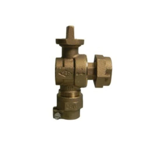 A.Y. McDonald 5149-317 Ball Angle Meter Stop With Lockwing, 3/4 in Nominal, 5/8 x 3/4 or 3/4 in Meter, -33 PEP Mac-Pak Compression x Meter, 300 psig, Brass Body, EPDM/Rubber Softgoods