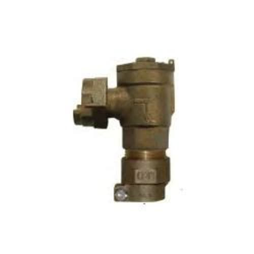 A.Y. McDonald 5132-302, 702-3HE Single Angle Check Valve, 1 x 3/4 in, Meter Swivel Integral with Support Lip x FNPT Integral, Brass Body